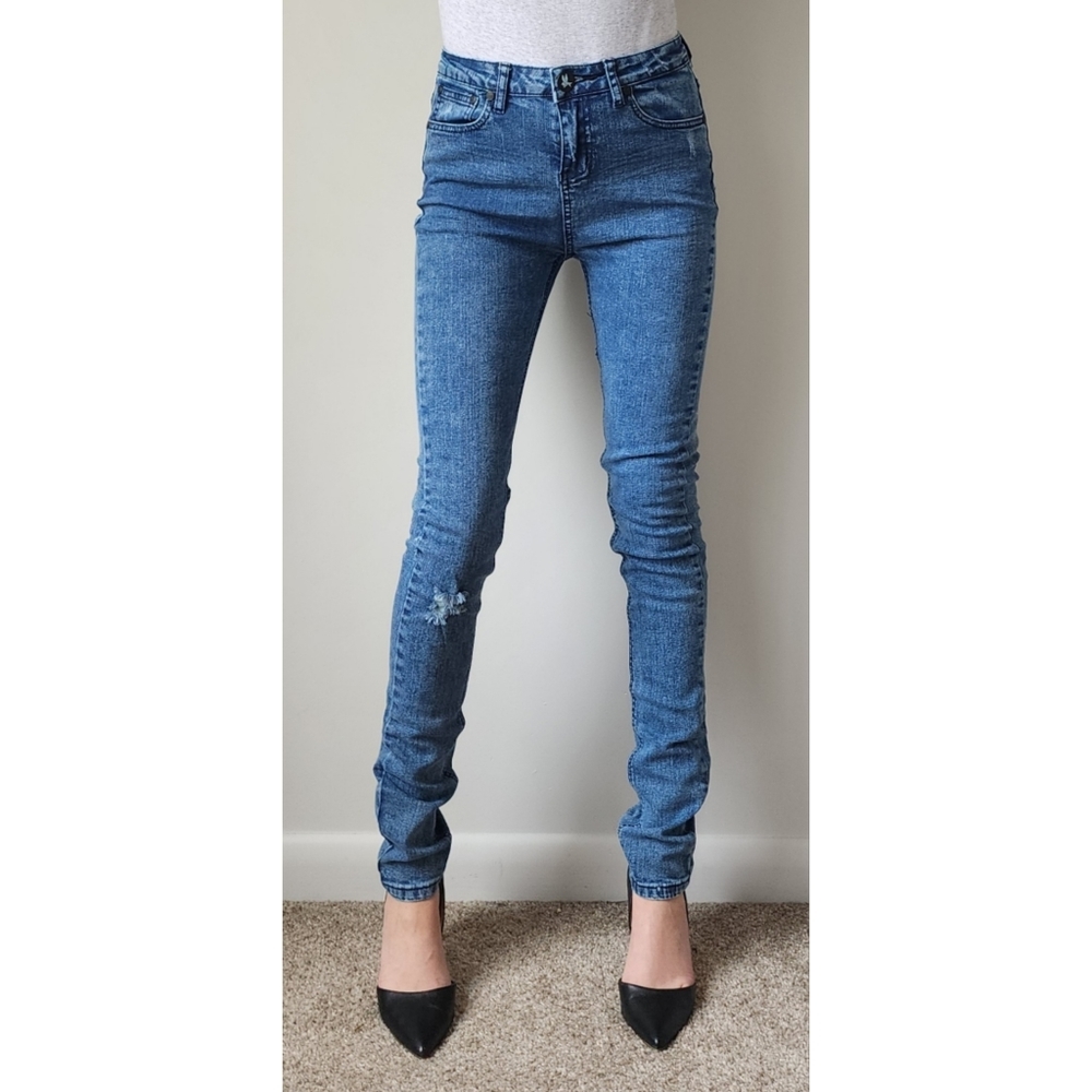 One Teaspoon High Rise Skinny Jeans Acid Wash 26